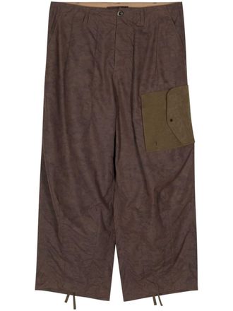 Ten c Pantaloni con stampa camouflage - Marrone