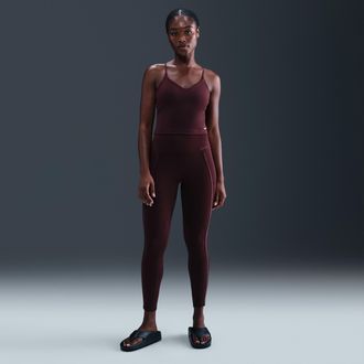 Nike Womens One High-Waisted 7/8 Leggings in Red | HV2478-652