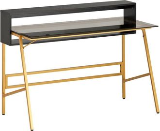 Techni Mobili Home Office Writing Desk wih riser, Gold