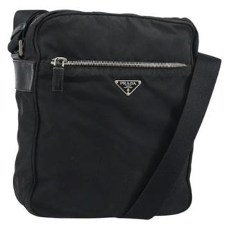 Prada Pre-owned Cross Body Bags, unisex, Black, Size: ONE SIZE Pre-owned Nylon Cross Body Bag