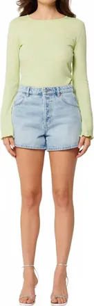 Rolla's Original High Waist Jean Shorts In Light Blue