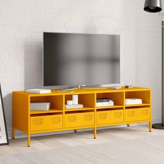 Berkfield Home TV Cabinet Mustard Yellow 135x39x43.5 cm Cold-rolled Steel