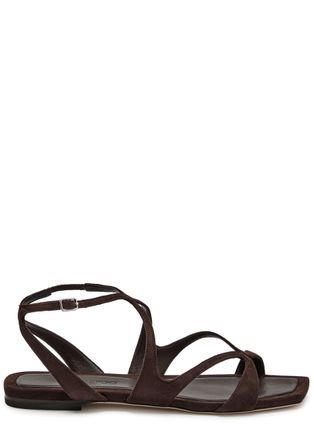 Jimmy Choo London Ayla Brown Chocolate Designer Suede Sandals UK3 / EU36 - 36 (IT36 / UK3)