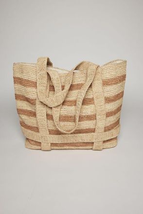 Hat Attack The Original Straw Traveler Tote in Natural/toast Stripe at Nordstrom, Size Large