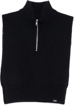 Maison Margiela Ribbed-knit Half-zip Sweater