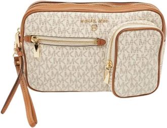 Michael Kors Pre-owned Canvas Polstas - Dames - Vintage Schoudertas - Beige - ONE Size - Leer - Vintage