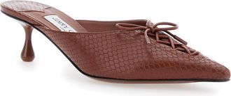 Jimmy Choo London Womens Brown Mules With Sculpted Heel Leather