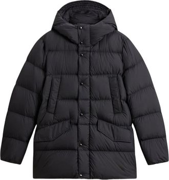 Woolrich Jassen, Heren, Zwart, M, Leer, Cloud Davis Parka