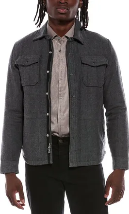 John Varvatos Jameson Herringbone Snap Jacket