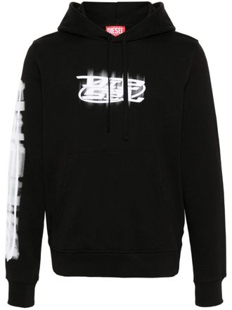 Diesel S-Ginn-Hood-N cotton hoodie - men - Cotton - S - Black