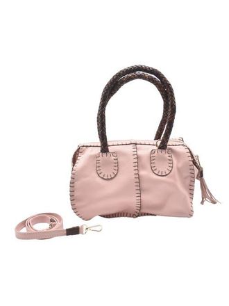 Carlos Falchi Mini Barrel Top Grain Leather Bag in Dusty Rose at Nordstrom
