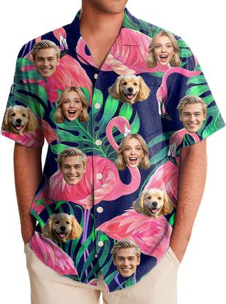 Generic Custom Hawaiian Shirt for Men, Personalised Face Shirt, Shiteshirts for Men, Funny Hawaiian Shirts, Button Down Short Sleeve