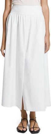 Theory Cotton Blend A-Line Midi Skirt in White at Nordstrom, Size 10