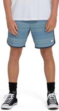 Billabong Surftrek Transit Elastic Waist Hybrid Shorts in Mid Blue at Nordstrom, Size Xx-Large
