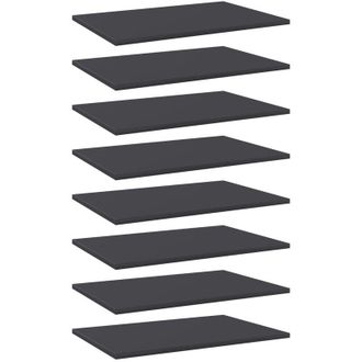 vidaXL Estantes Para Estanter&iacute;a 8 Uds Contrachapada Gris 60x40x1,5 Cm Vidaxl
