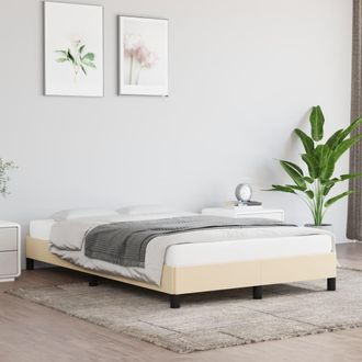 vidaXL Estructura De Cama Sin Colch&oacute;n Tela Crema 120x190 Cm Vidaxl