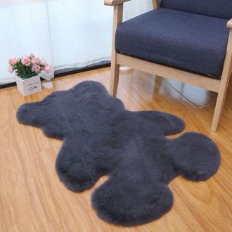 OEM Alfombra Con Dise&ntilde;o De Oso Adorable, Decoraci&oacute;n De Peluche, Alfombra De Felpa Artificial Con Estampado De Dibujos Animados, Manta Para Mesita De Noche