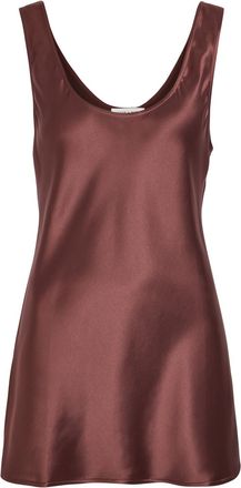 Shona Joy Savanna Scoop-neck Satin Tank top - Brown - 16 (UK16 / XL)
