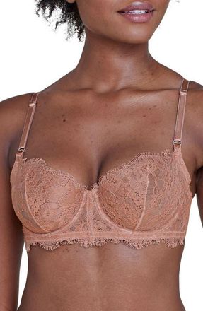 Skarlett Blue Entice Lace Balconette Underwire Bra in Gleam/terracotta at Nordstrom, Size 38Ddd