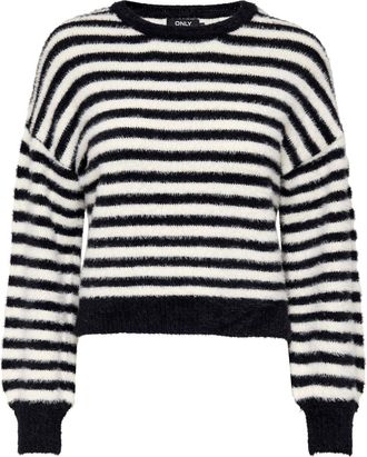 Only Womens Only Piumo Stripe Jumper in Black