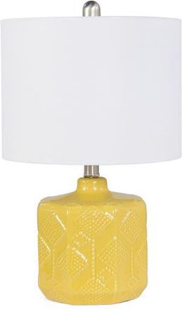 Lalia Home Eyelet Floral Table Lamp in Ochre Yellow at Nordstrom Rack