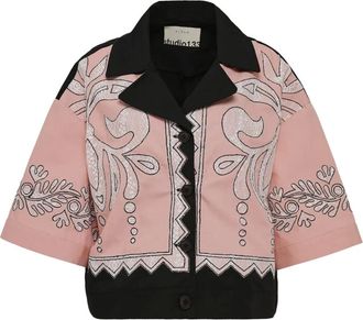 Biyan lace-detail cotton shirt - Pink