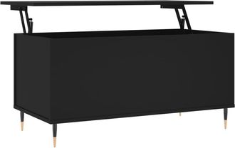 vidaXL Vidaxl - Mesa De Centro Madera Contrachapada Negro 90x44,5x45 Cm