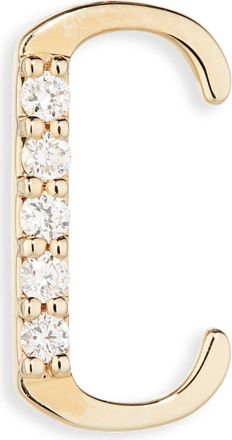 Lana Jewelry 14K Gold Diamond Initial Single Stud Earring in Yellow Gold - C at Nordstrom Rack