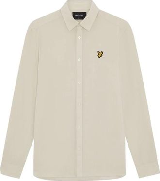 Lyle & Scott Casual overhemd van linnenmix - Heren - Casual Overhemden - Grijs - XS - Linnen - Overhemden