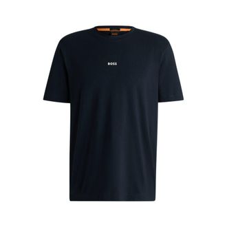 BOSS Relaxed-fit T-shirt in stretch cotton with logo print