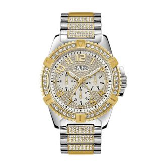 Guess Accessoires, Heren, Geel, ONE Size, Quartz analoog horloge met stalen band