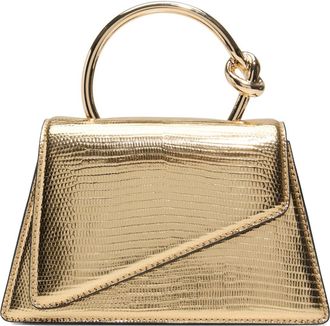 Aldo Aellaax Snakeskin Embossed Faux Leather Top Handle Bag in Gold at Nordstrom