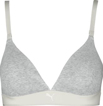 Puma B&uuml;gelloser BH PUMA PUMA WOMEN COTTON TRIANGLE BRALETTE, Damen, Gr. XXL, N-Gr, light grau melange, Obermaterial: 88% Baumwolle, 12% Elasthan, BHs B&uuml;gel