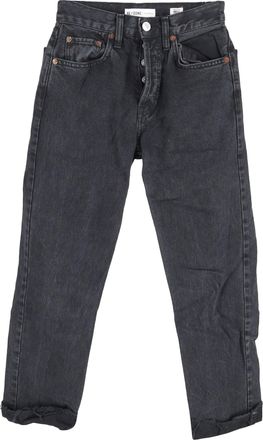 Re/Done Re/Done 70s High-Waisted Straight-Leg Jeans in Grey Cotton