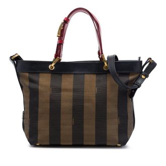 Fendi Pre-owned Fendi Canvas Pequin Stripe Satchel Ladies M2HC31GKAV3AFYYZ