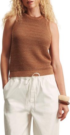 Sanctuary Metallic Sparkle Sweater Tank in Toasted Coconut Brown at Nordstrom, Size X-Large