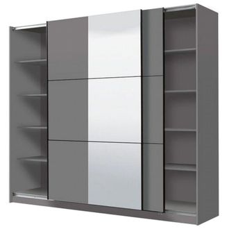 Dmora Guardaroba Grande Sorgono, Armadio Camera da Letto Appendiabiti, 8 Ripiani, Apertura Scorrevole, 236.5x210h cm Marrone Rovere Nodi