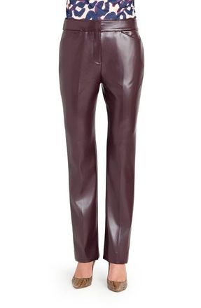 Tahari by ASL Faux Leather Pants in Plum at Nordstrom, Size 8