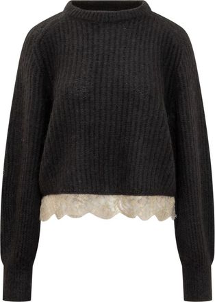 Fabiana Filippi Black Knitted Crew Neck Sweater