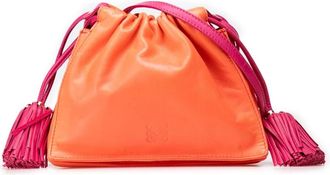 Loewe Pre-owned Bucket Bags, female, Orange, Size: ONE SIZE Pre-owned Leather Drawstring Bag