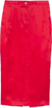Khaite Rode hoge taille rok met zakken - Dames - Maxi Rokken - Rood - 2XS - Rokken