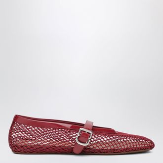 Alaia Ballerine flat in rete e pelle verniciata rosse