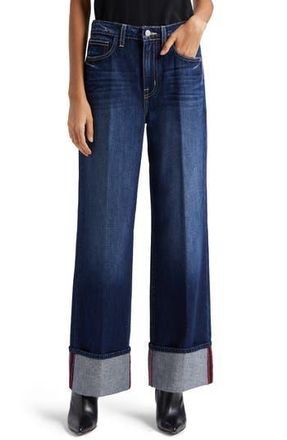 L'agence Miley High Waist Cuff Wide Leg Jeans in Denmark at Nordstrom Rack, Size 25