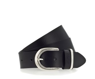 Mustang Lederg&uuml;rtel MUSTANG, Damen, Gr. 100, schwarz, Materialmix, unifarben, G&uuml;rtel Lederg&uuml;rtel, Mit dunklen Airbrushkanten und einer ovalen Dornschliesse, 3