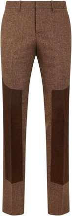 Moschino Broeken, Heren, Bruin, S, Wol, Slim-fit Broeken