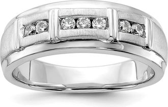 Diamond2Deal 14k White Gold Lab Grown Diamond Wedding Band Ring 1/4Ct Clarity- VS Color- G-H