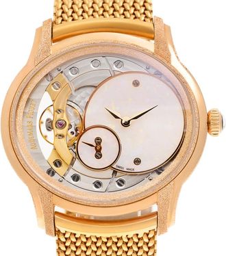 Audemars Piguet Millenary Frosted White Opal Dial Ladies 18kt Rose Gold Hand Wound Watch 77244OR.GG.1272OR.01