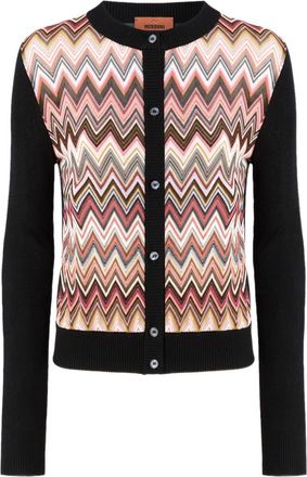 Missoni Cardigan con inserto chevron - Nero