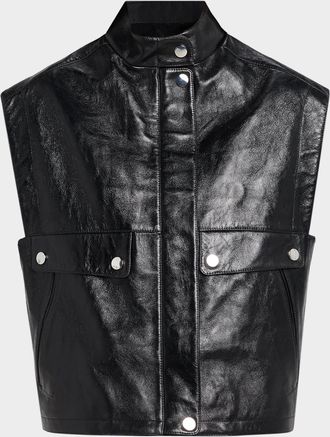 Michael Kors Leather Oversized Vest