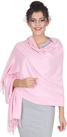 World of Shawls Winter Cashmere Feel Wrap Blanket Shawl Scarf Warm Soft Cozy (Baby Pink)
